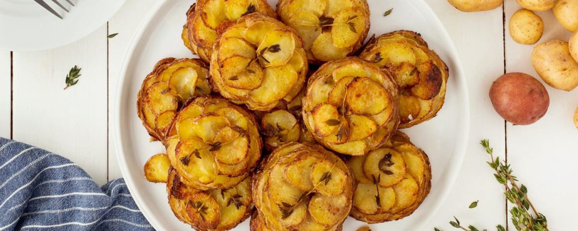 A plate of delicate pommes anna.