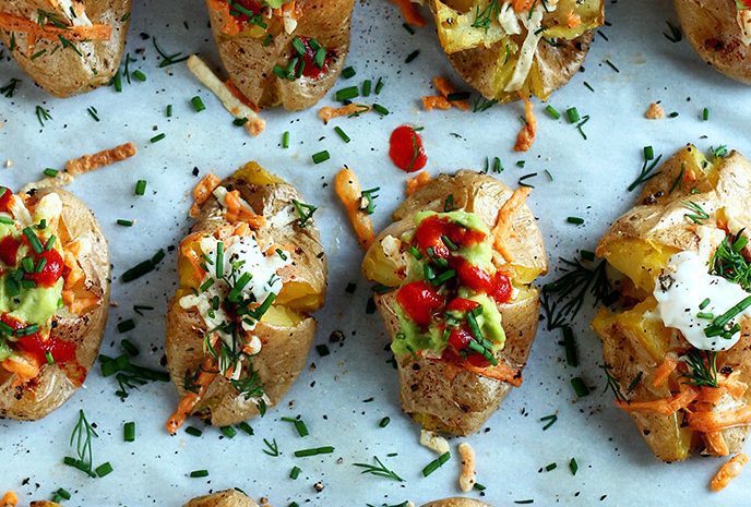 Two-bite baked potatoes.